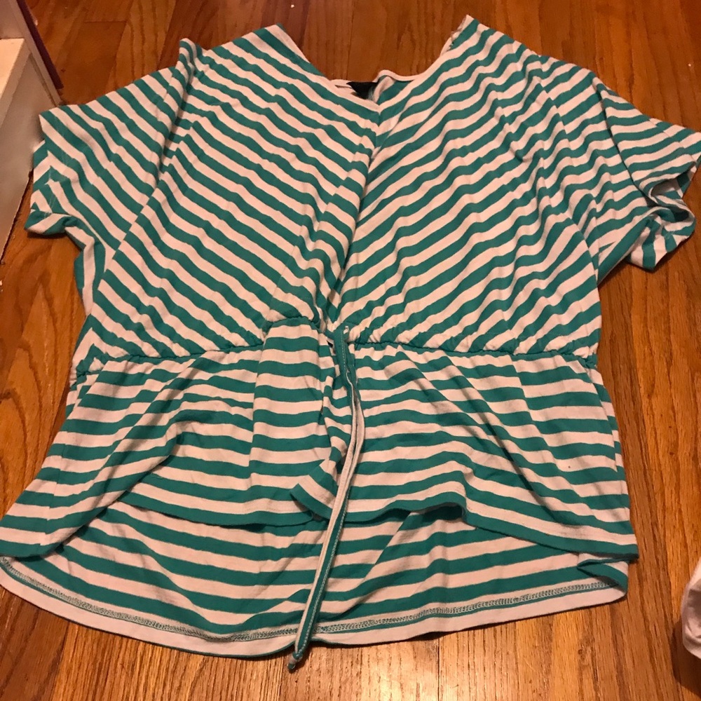 A white and blue shirt